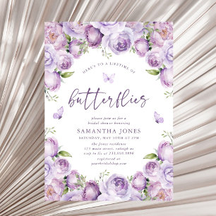 Lifetime of Butterflies Purple Bridal Shower Invitation