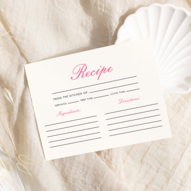 Lifetime of  Butterflies Recipe Bridal Shower Enclosure Card (Creator Uploaded)