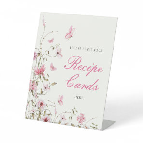 Lifetime of Butterflies Recipe Cards Bridal Shower Pedestal Sign