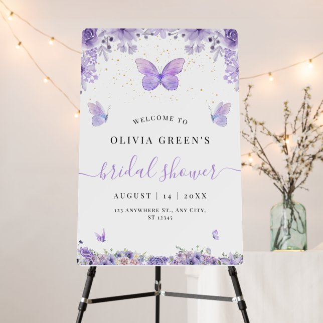 Lifetime of Butterflies Spring Bridal Shower Foam Board (In Situ (Stand))