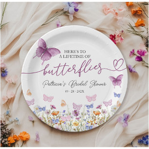 Lifetime of Butterflies Wildflower Bridal Shower  Paper Plates