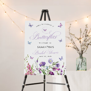 Lifetime of Butterflies Wildflowers Bridal Shower Foam Board