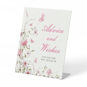 Lifetime of Butterfly Advice Wishes Bridal Shower  Pedestal Sign