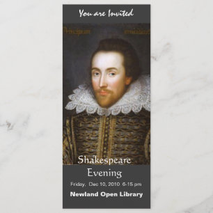 Lifetime Portrait of Shakespeare Invitation