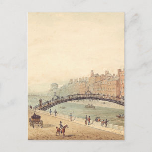 Liffey Bridge Dublin by Samuel Frederick Brocas Postcard