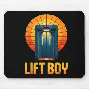 Lift Boy Retro Elevator Design Funny Vintage Style Mouse Pad