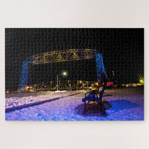 Lift Bridge Duluth Minnesota With Ukraine Colors Jigsaw Puzzle