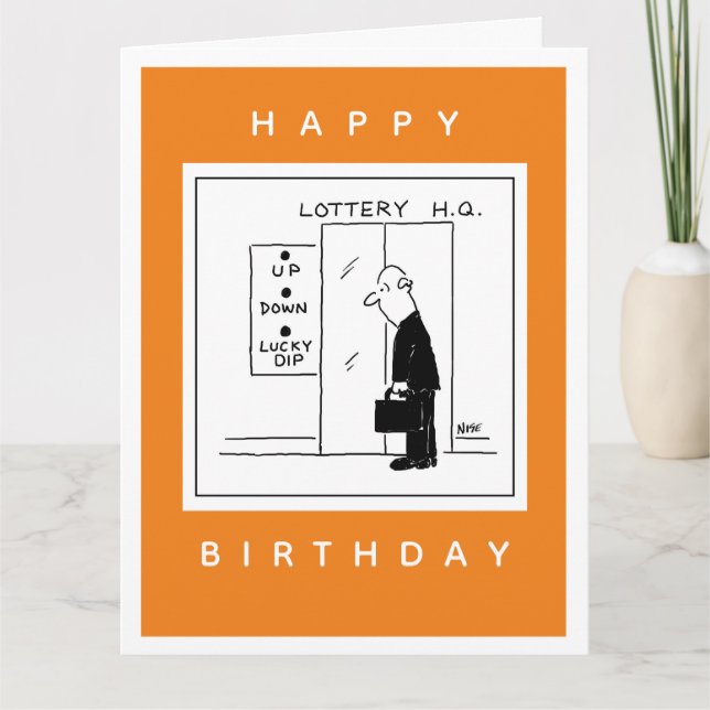 Lift Buttons at Lottery H.Q. Folded Greeting Card (Front)