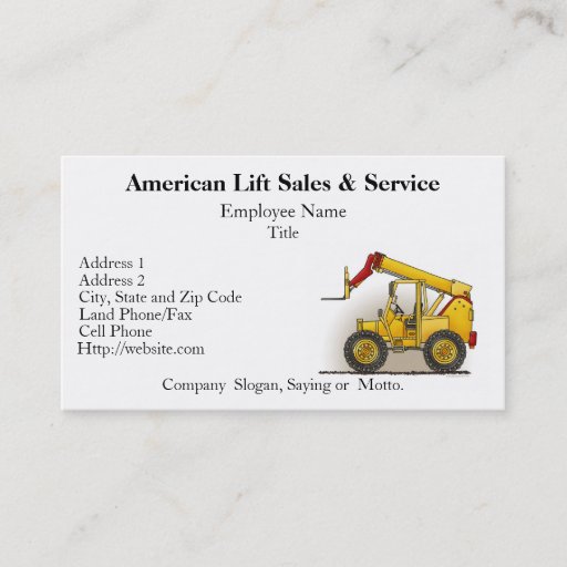 Customizable Lift Construction Business Cards