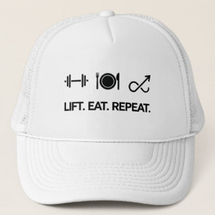 Lift. Eat. Repeat. - Motivational Fitness Design Trucker Hat