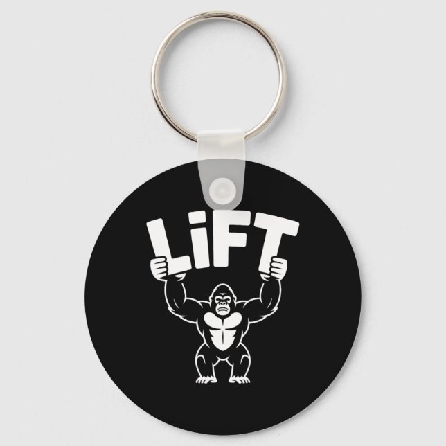 Lift Gorilla Word Art - Bodybuilding  Keychain (Front)