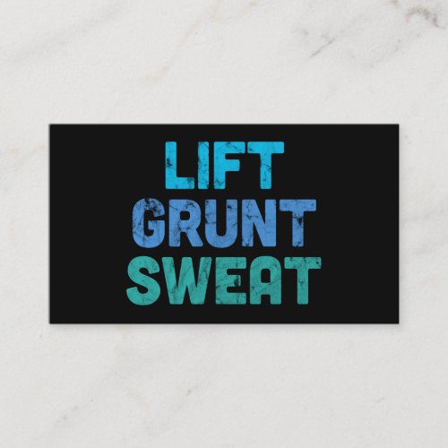 Lift Grunt Sweat Bodybuilder Gym Exercise Business Card