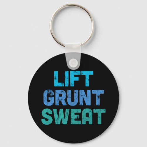 Lift Grunt Sweat Bodybuilder Gym Exercise Keychain