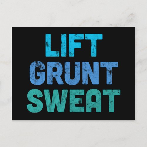 Lift Grunt Sweat Bodybuilder Gym Exercise Postcard