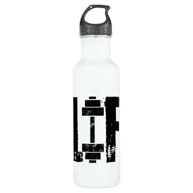 LIFT GYM Weightlifting BODYBUILDING Stainless Steel Water Bottle (Front)