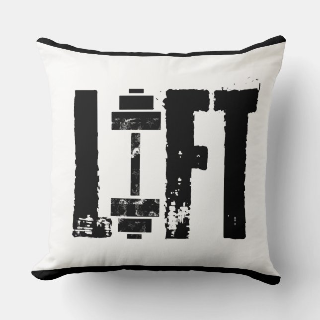 LIFT GYM Weightlifting BODYBUILDING Throw Pillow (Front)