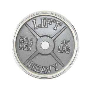 Lift Heavy - 45 Pound Barbell Plate Lapel Pin