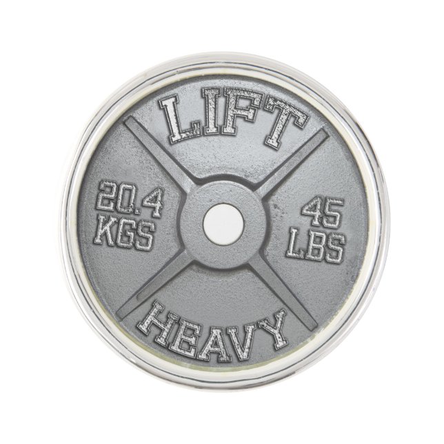 Lift Heavy - 45 Pound Barbell Plate Lapel Pin (Front)