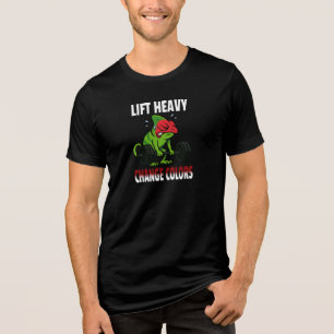 Lift Heavy Change Colors – Funny Chameleon Gym Tri-Blend Shirt