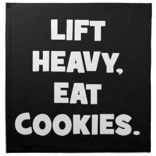 Lift Heavy, Eat Cookies - Funny - Novelty Workout Cloth Napkin