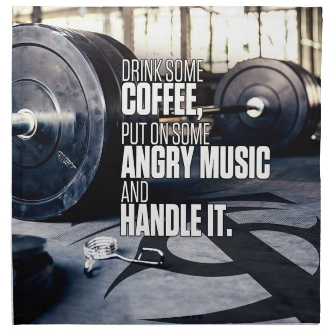 Lift Heavy Inspiration - Coffee and Angry Music Napkin (Front)