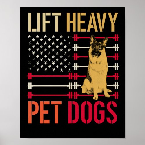 Lift Heavy Pet Dogs Gym for Weightlifters Vintage Poster