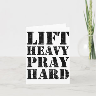 Lift Heavy Pray Hard Gym Christian Quote  Card
