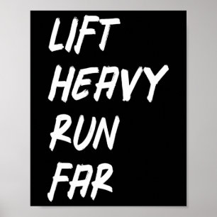 Lift Heavy Run Far Hybrid Sport Fitness Running Bo Poster