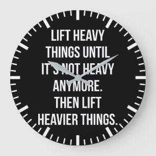 Lift Heavy Things - Novelty Funny Motivational Gym Large Clock