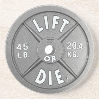 Lift Or Die 45 lb Plate on Drink Coaster