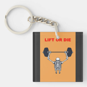 Lift or Die Gym – Hardcore Skeleton Weight Keychain