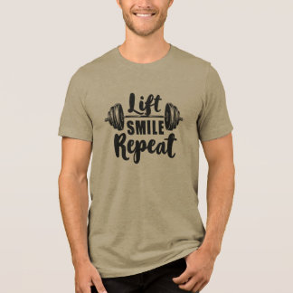 Lift Smile Repeat Gym Motivation Weightlifting Str Tri-Blend Shirt