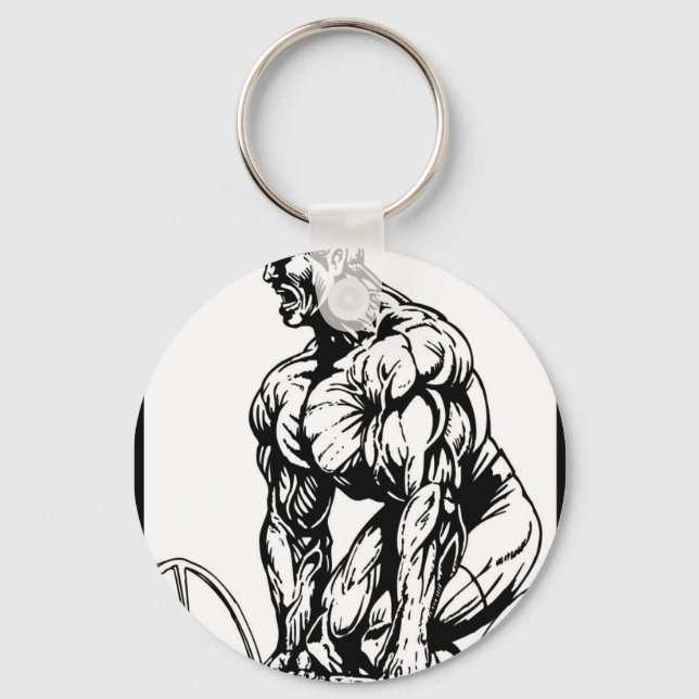 LIFT TIL' YOU PUKE BODYBUILDING LOGO KEYCHAIN (Front)