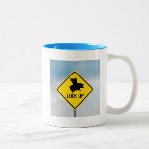 Lift Up Your Eyes For Pigs May Fly Two-Tone Coffee Mug
