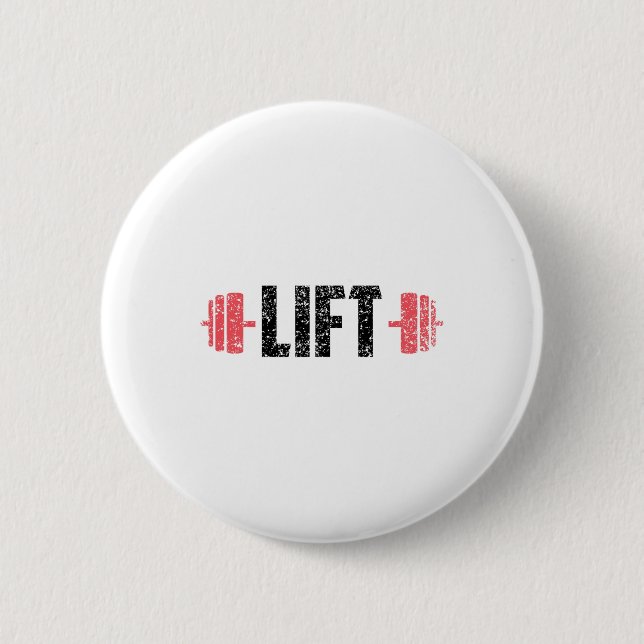 Lift Weightlifting Gym Lifting Workout  Button (Front)