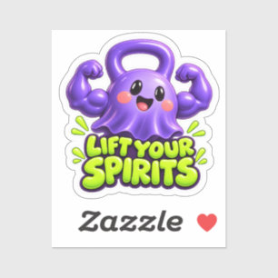 Lift Your Spirits Purple Ghost Kettlebell Sticker
