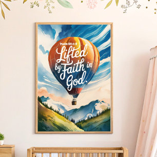Lifted by Faith in God Christian Nursery Wall Art