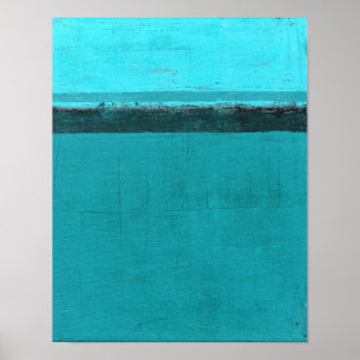 'Lifted' Teal Abstract Art Poster