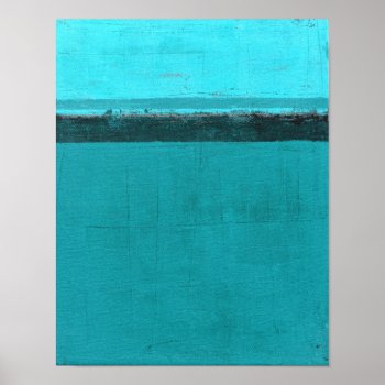 'lifted' Teal Abstract Art Poster by T30Gallery at Zazzle
