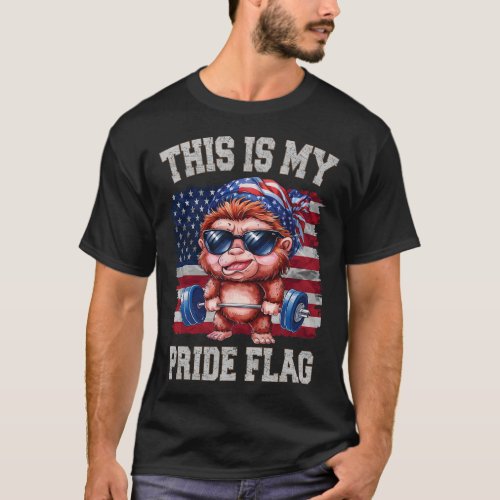 Lifting Barbell 4th Of July This Is My Pride Flag  T_Shirt