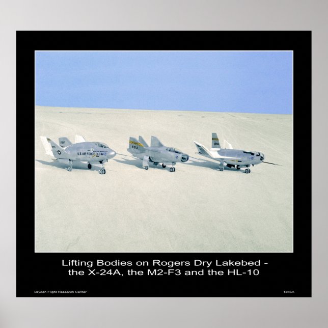 Lifting Bodies on Rogers Dry Lakebed Poster (Front)
