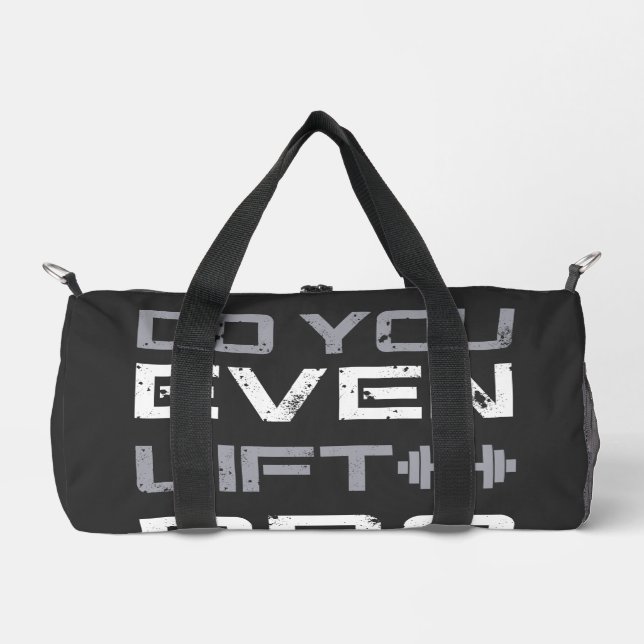 lifting bro Bro Funny Gym Typography Duffle Bag (Front)