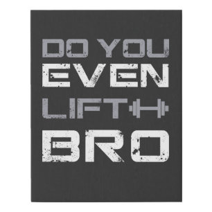 lifting bro Bro Funny Gym Typography Faux Canvas Print