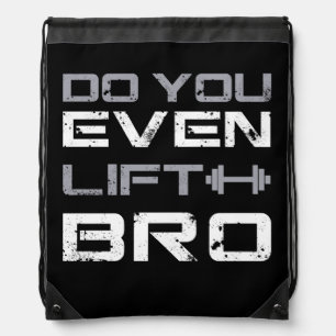 lifting bro Funny Gym Typography Drawstring Bag