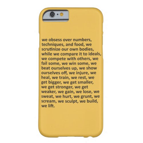 Lifting Fitness Workout Gym Motivation Barely There iPhone 6 Case