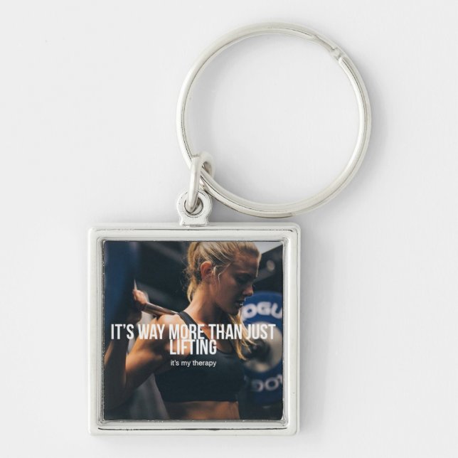 Lifting Is My Therapy - Women's Gym Workout Keychain (Front)