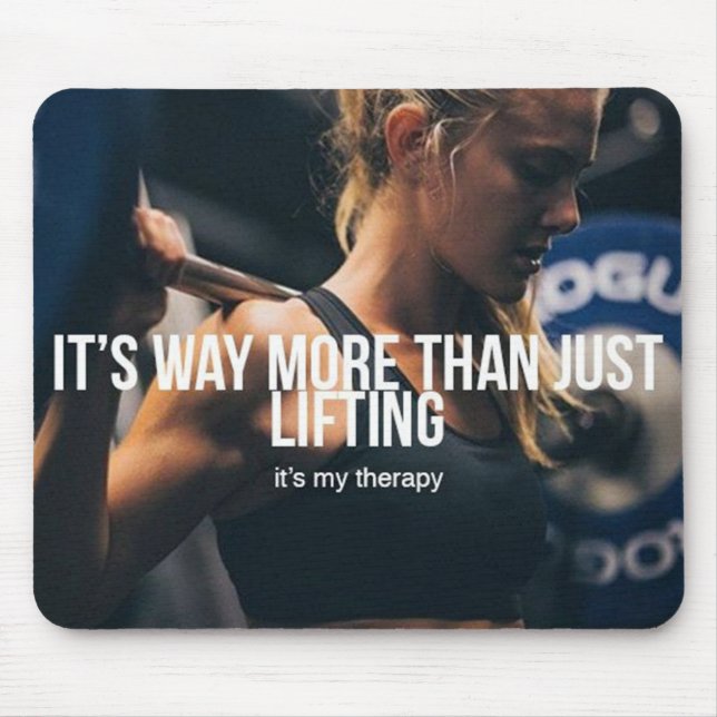 Lifting Is My Therapy - Women's Gym Workout Mouse Pad (Front)