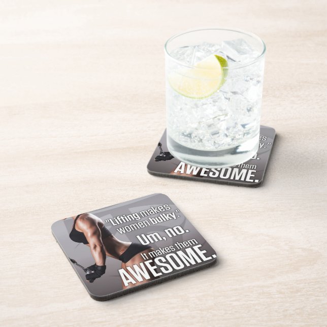 Lifting Makes Women Awesome - Workout Motivational Coaster (Right Side)