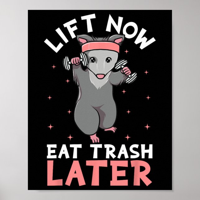 Lifting Opossum Funny Workout Gift Bodybuilding  Poster (Front)