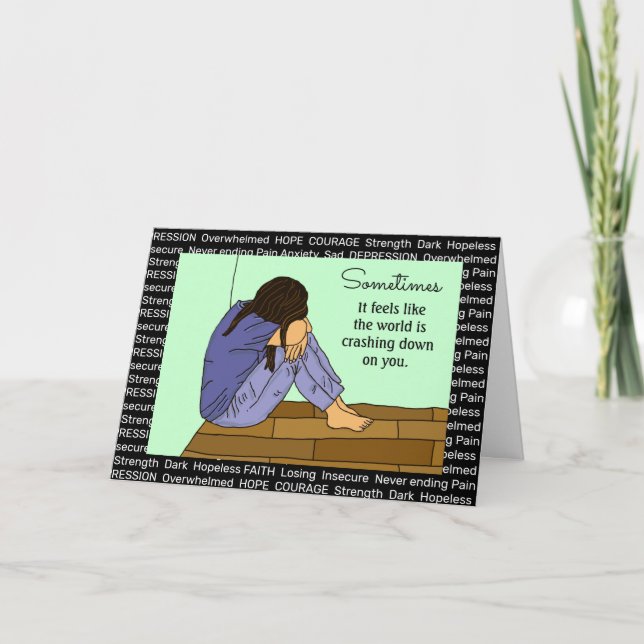 Lifting someone's spirits, Depression, Sadness,  Card (Front)